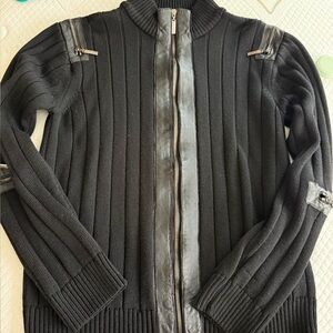 Black zip up sweater jacket